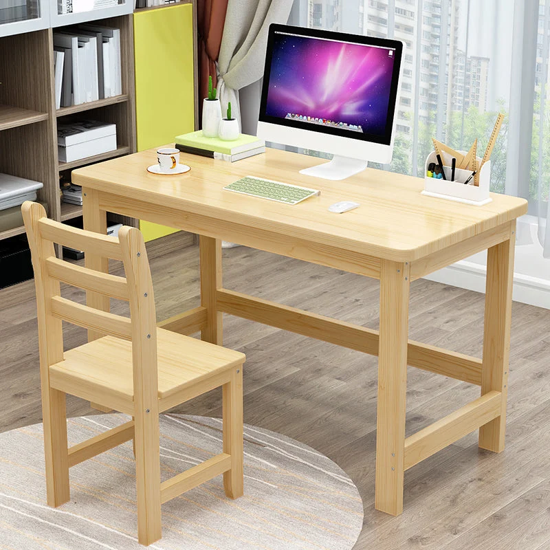 Scrivania da ufficio moderna pino da 29,5" con base forma di H Clearhalo