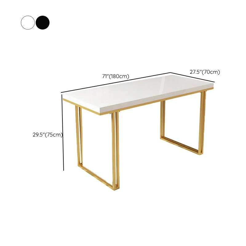 Scrivania da ufficio moderna rettangolare legno con base slitta Clearhalo
