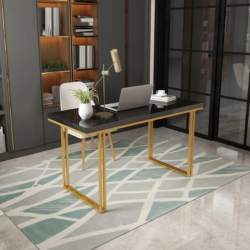 Scrivania da ufficio moderna rettangolare legno con base slitta Clearhalo