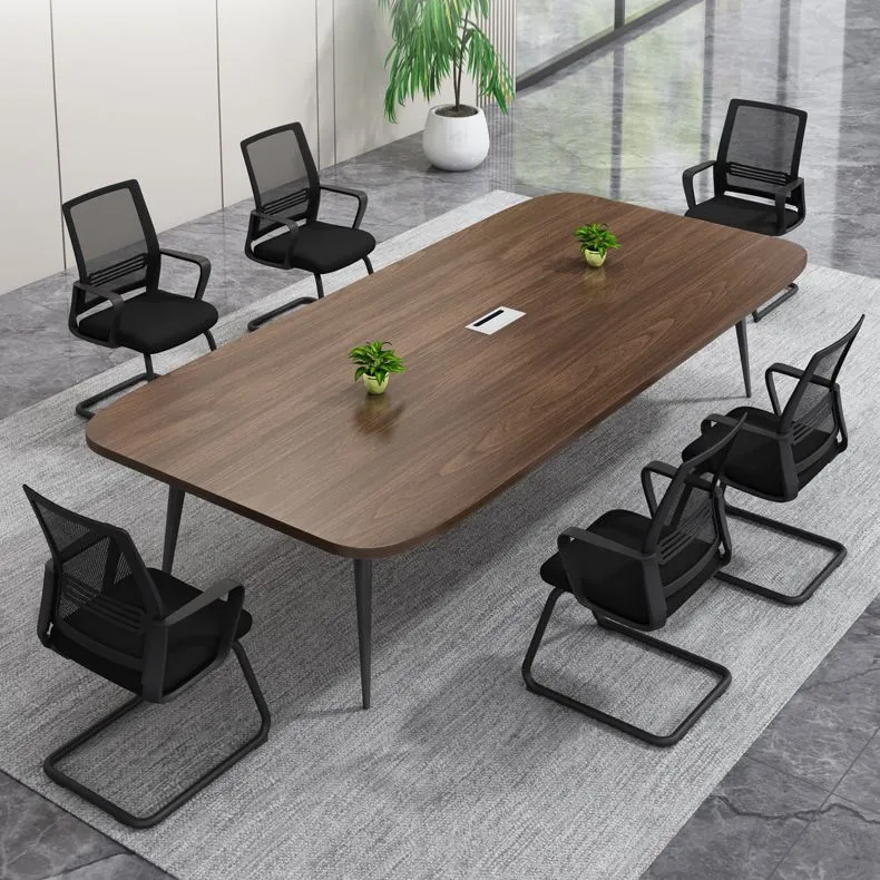 Scrivania da ufficio ovale industriale Scrivania direzionale legno Clearhalo