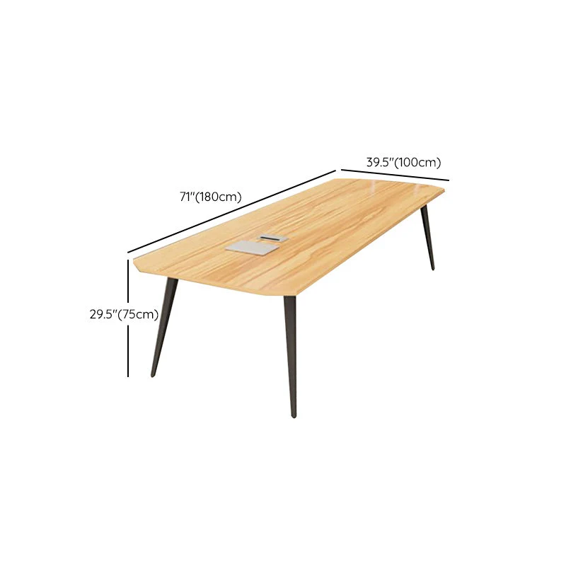 Scrivania da ufficio Parsons industriale Scrivania naturale e nera Clearhalo