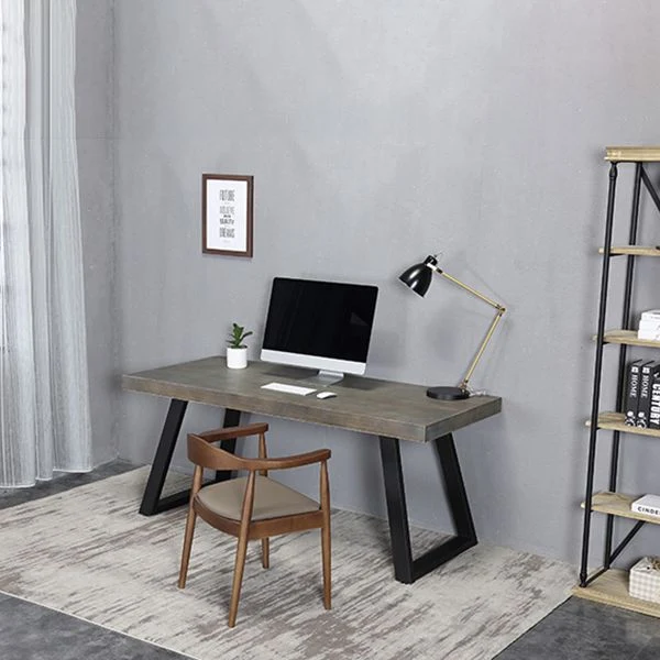Scrivania da ufficio rettangolare alta 29,53 pollici legno massello con gambe ferro Clearhalo