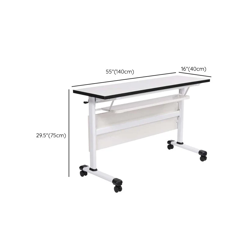 Scrivania da ufficio rettangolare bianca Scrivania moderna legno forma di T Clearhalo