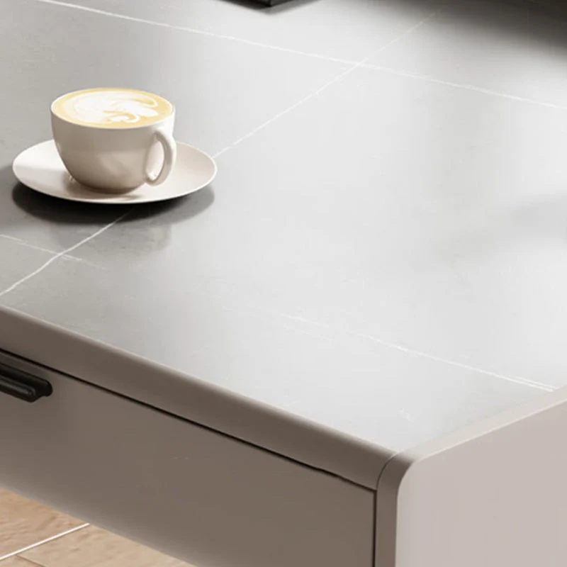 Scrivania da ufficio rettangolare con piano pietra Scrivania industriale con base metallo per ufficio Clearhalo