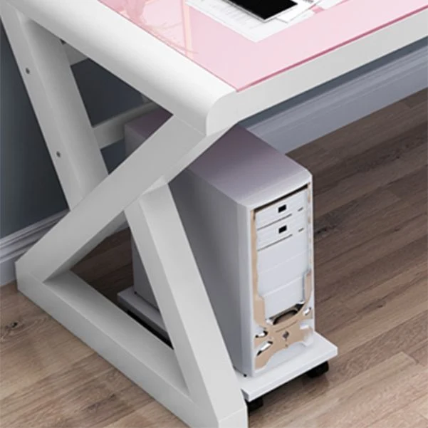 Scrivania da ufficio rettangolare con piano vetro Scrivania per computer contemporanea Clearhalo