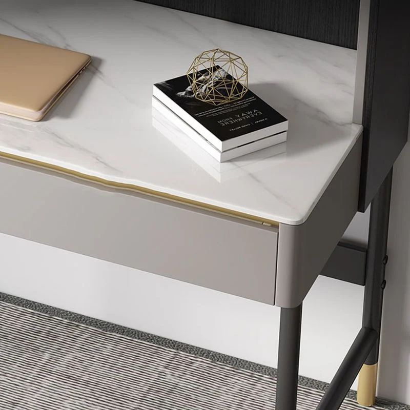 Scrivania da ufficio rettangolare contemporanea pietra con 4 gambe per la casa Clearhalo