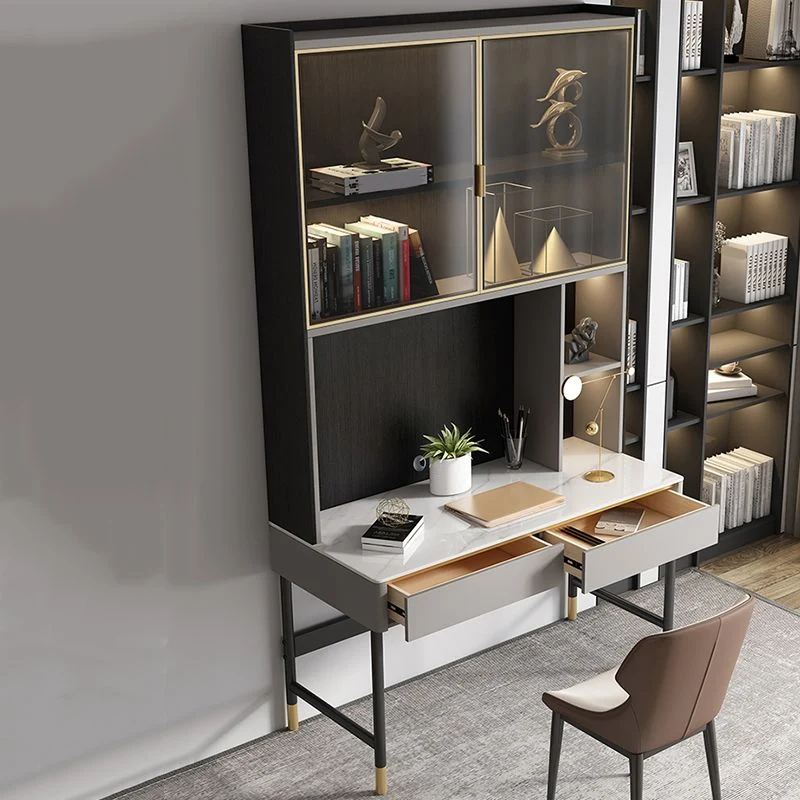 Scrivania da ufficio rettangolare contemporanea pietra con 4 gambe per la casa Clearhalo