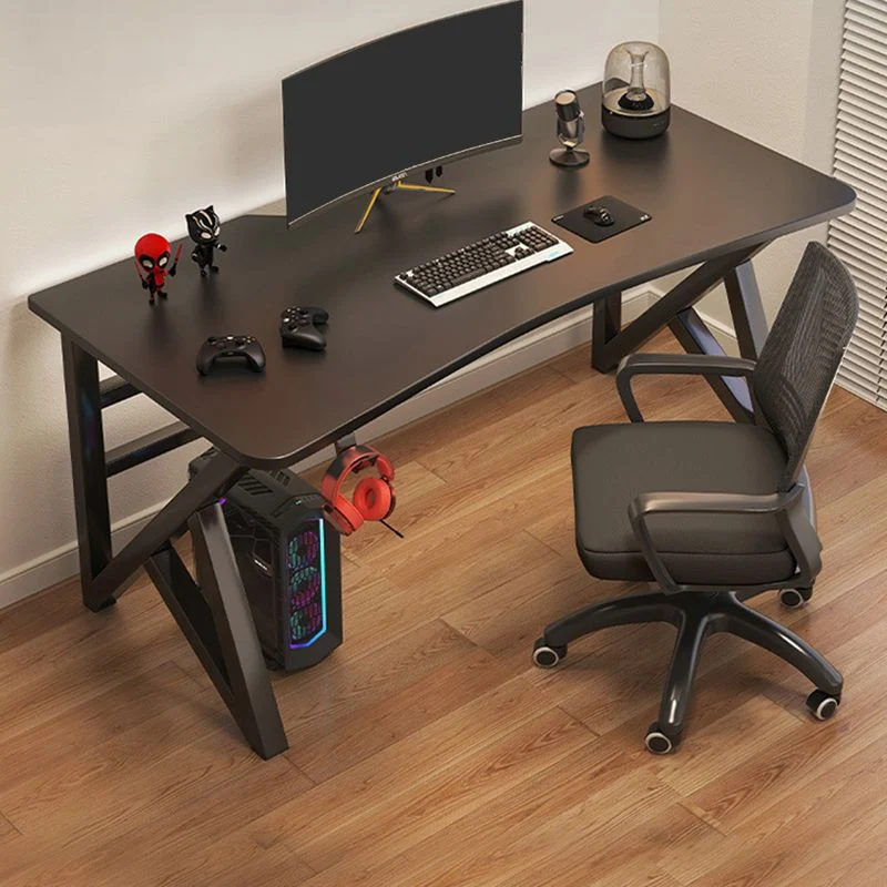 Scrivania da ufficio rettangolare contemporanea Scrivania per computer legno con base metallo Clearhalo