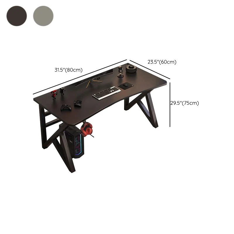 Scrivania da ufficio rettangolare contemporanea Scrivania per computer legno con base metallo Clearhalo