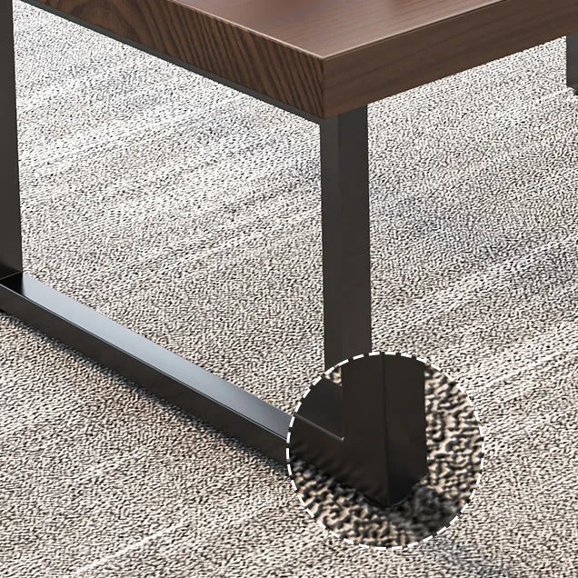 Scrivania da ufficio rettangolare industriale Scrivania legno massello con gambe metallo Clearhalo