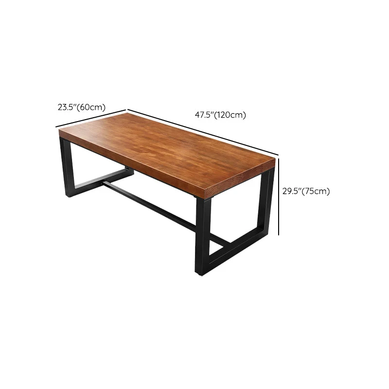 Scrivania da ufficio rettangolare industriale Scrivania legno massello marrone Clearhalo