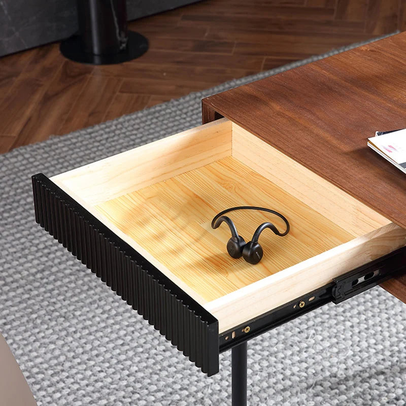 Scrivania da ufficio rettangolare legno ingegnerizzato industriale con 2 cassetti Clearhalo