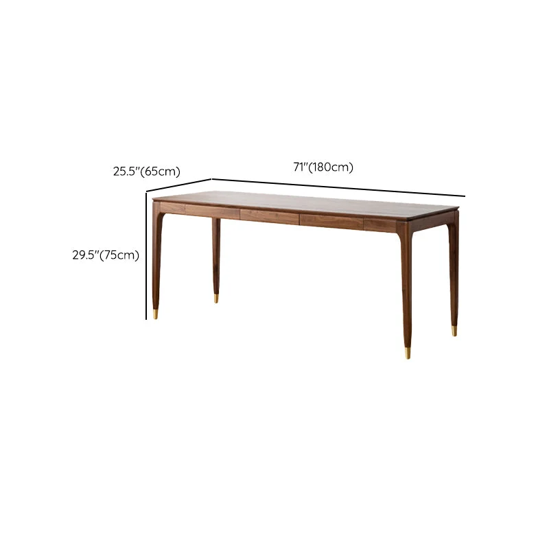 Scrivania da ufficio rettangolare moderna legno massello da soggiorno Clearhalo