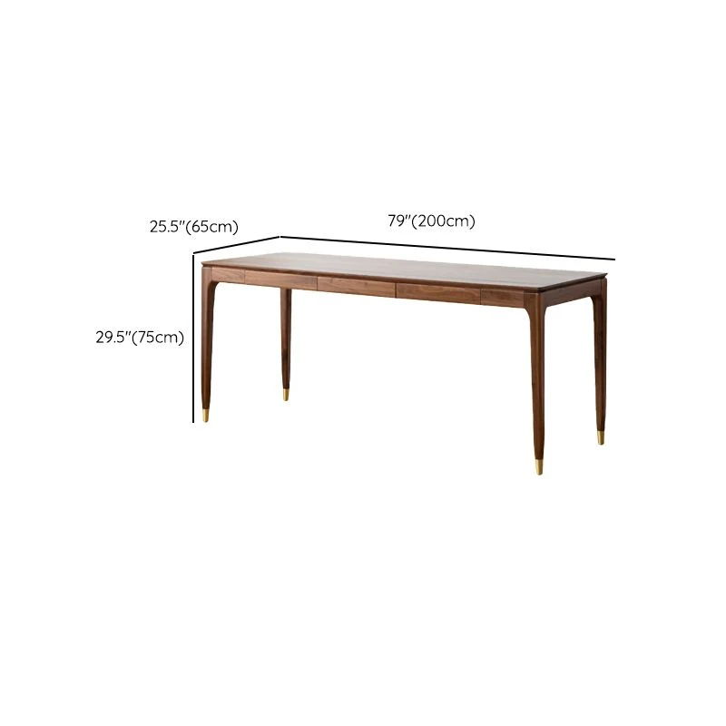 Scrivania da ufficio rettangolare moderna legno massello da soggiorno Clearhalo