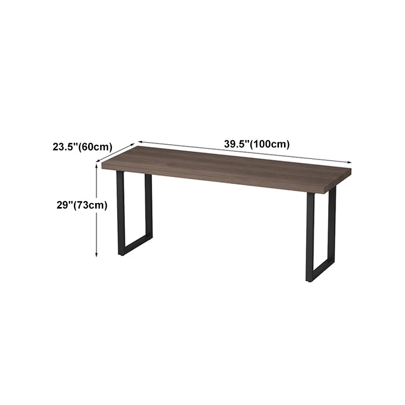 Scrivania da ufficio stile industriale Scrivania rettangolare legno massello con base slitta per la casa Clearhalo