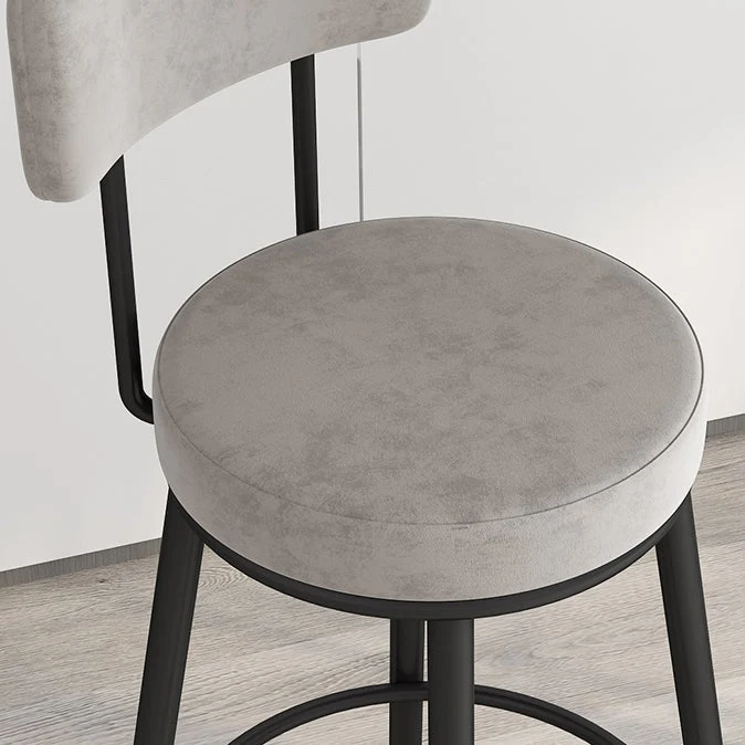 Sedia da bancone moderna metallo con poggiapiedi e sgabello da bar rotondo moderno con cuscino Clearhalo