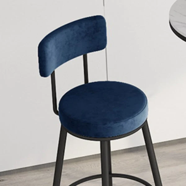 Sedia da bancone moderna metallo con poggiapiedi e sgabello da bar rotondo moderno con cuscino Clearhalo