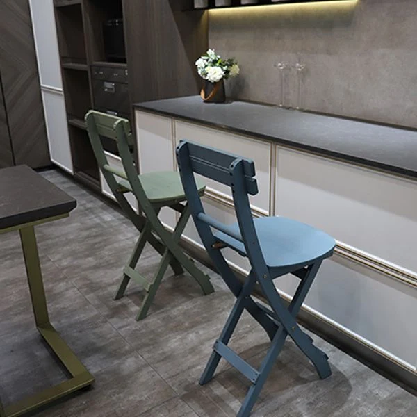 Sedia da bar moderna con schienale pieghevole e sedia da bar legno massello con 4 gambe Clearhalo