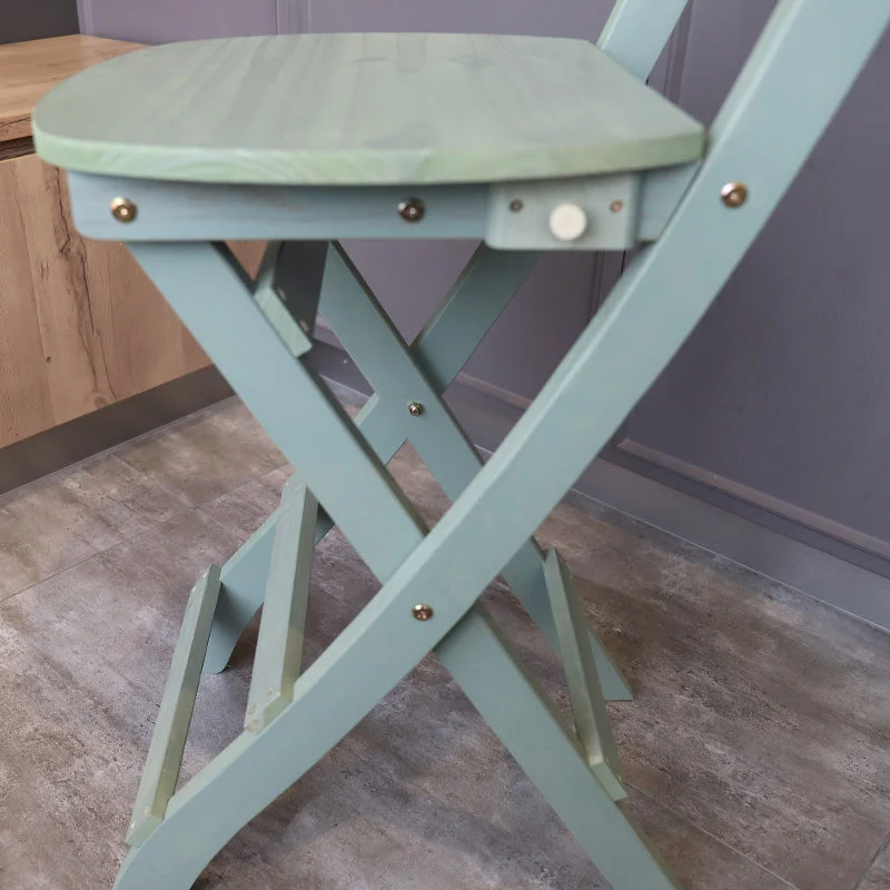 Sedia da bar moderna con schienale pieghevole e sedia da bar legno massello con 4 gambe Clearhalo