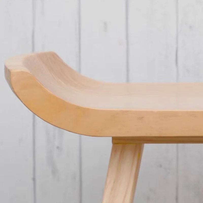 Sedia da bar moderna legno massello Sgabello da bar senza braccioli con poggiapiedi legno Clearhalo