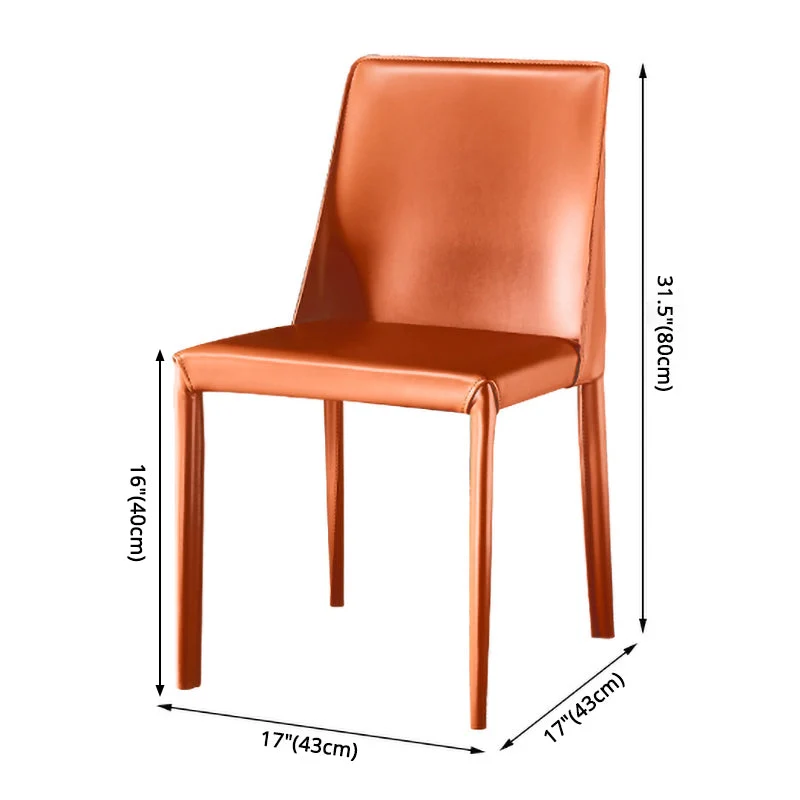 Sedia da casa stile designer pelle, finitura opaca, sedia da pranzo Parsons Clearhalo