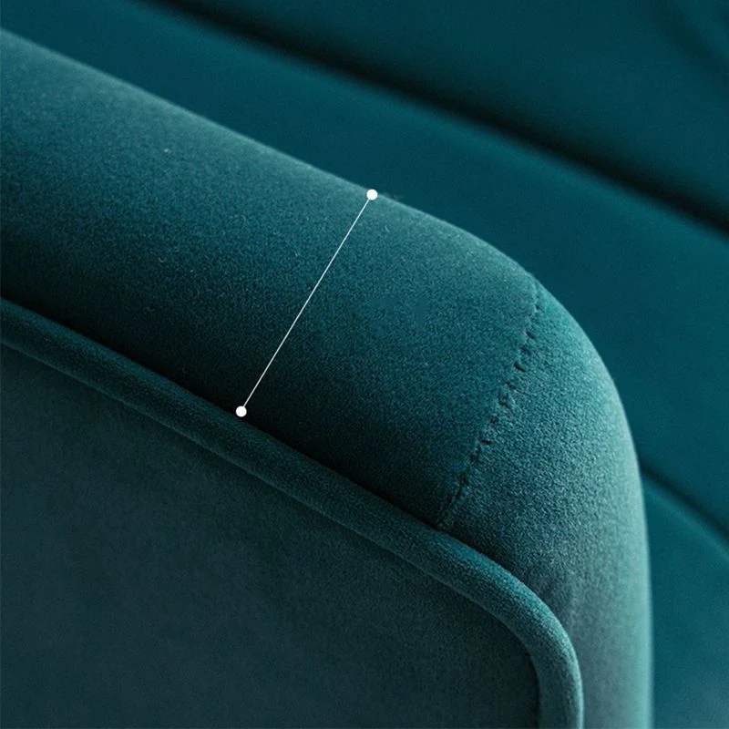Sedia con accento scandinavo Sedia con schienale velluto con schienale cucito e quattro gambe di base Clearhalo