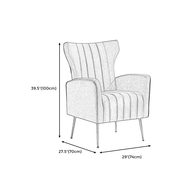 Sedia con accento scandinavo Sedia con schienale velluto con schienale cucito e quattro gambe di base Clearhalo