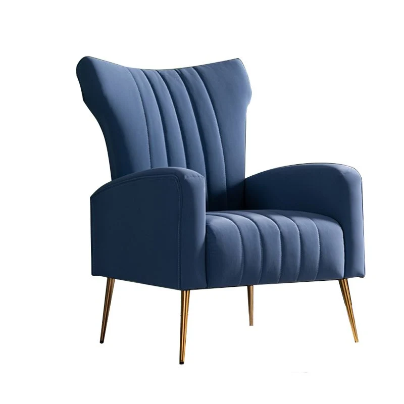 Sedia con accento scandinavo Sedia con schienale velluto con schienale cucito e quattro gambe di base Clearhalo