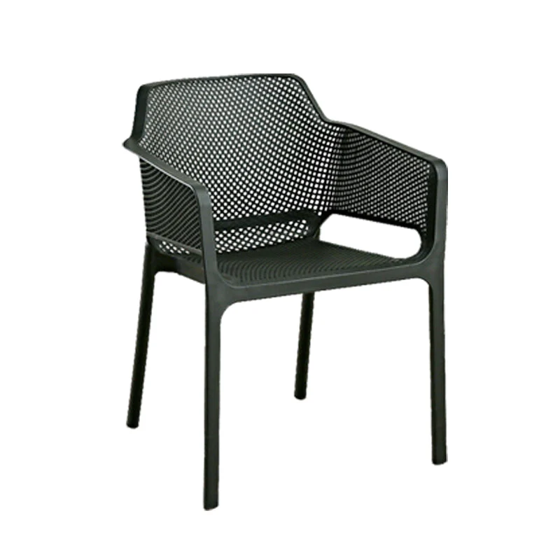 Sedia con braccioli stile designer, sedia laterale con schienale incrociato plastica per ristorante Clearhalo