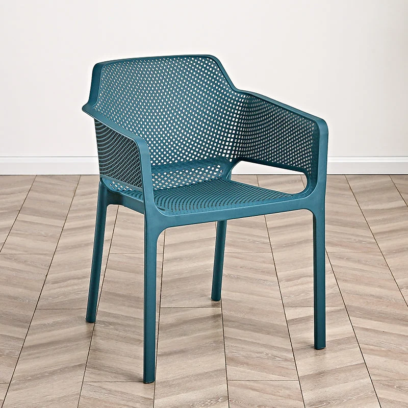 Sedia con braccioli stile designer, sedia laterale con schienale incrociato plastica per ristorante Clearhalo