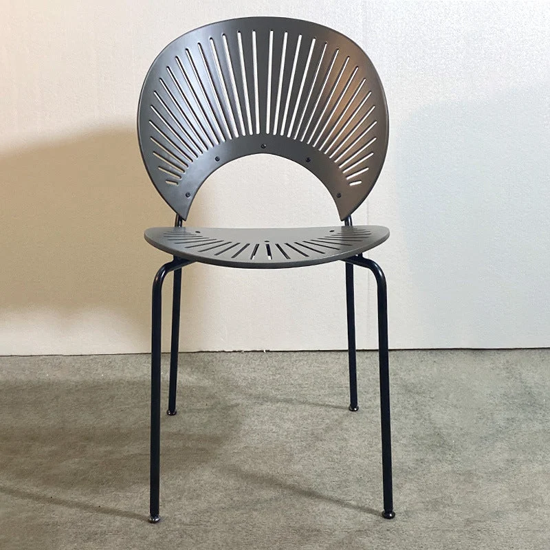 Sedia con schienale aperto per cucina industriale metallo per sala da pranzo Clearhalo