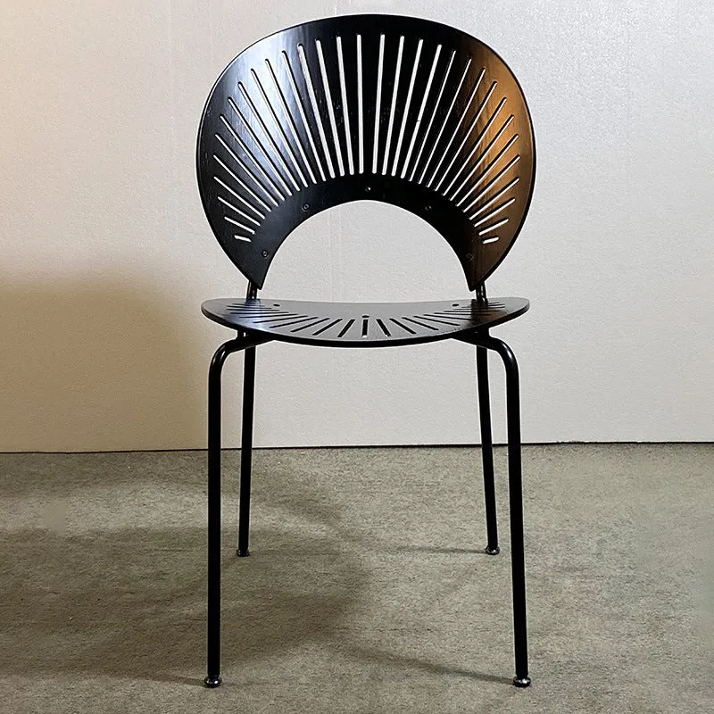 Sedia con schienale aperto per cucina industriale metallo per sala da pranzo Clearhalo