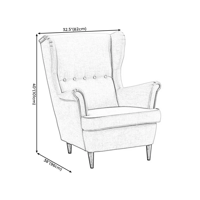 Sedia con schienale capitonnè e braccioli arrotolati, 37,80" L √ó 32,28" L √ó 39,76" Clearhalo