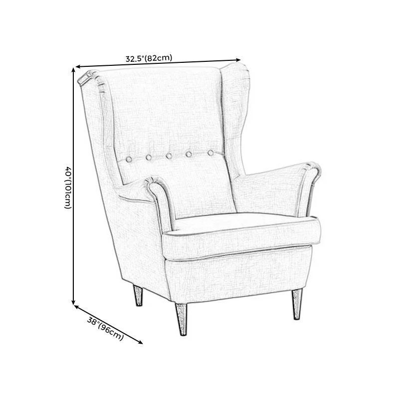 Sedia con schienale capitonnè e braccioli arrotolati, 37,80" L √ó 32,28" L √ó 39,76" Clearhalo