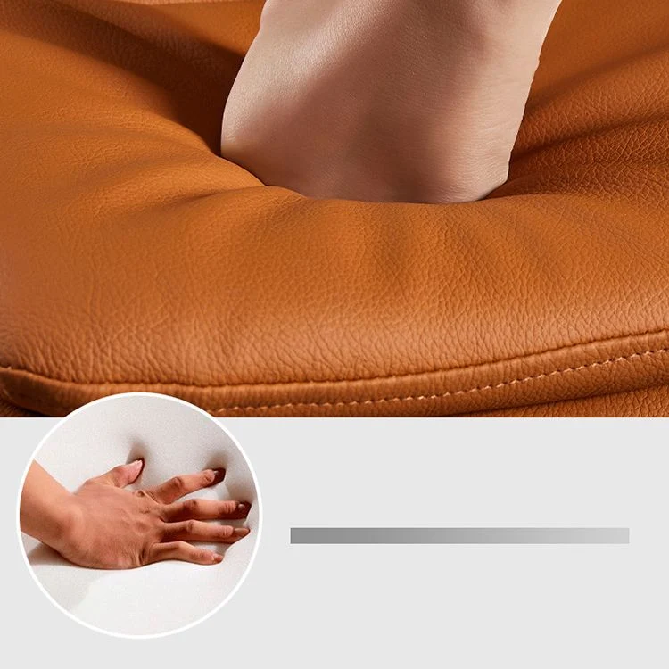 Sedia con schienale massiccio senza braccioli stile minimalista per sedia laterale ecopelle per la casa Clearhalo
