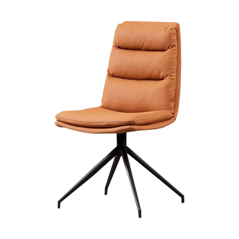 Sedia con schienale massiccio senza braccioli stile minimalista per sedia laterale ecopelle per la casa Clearhalo