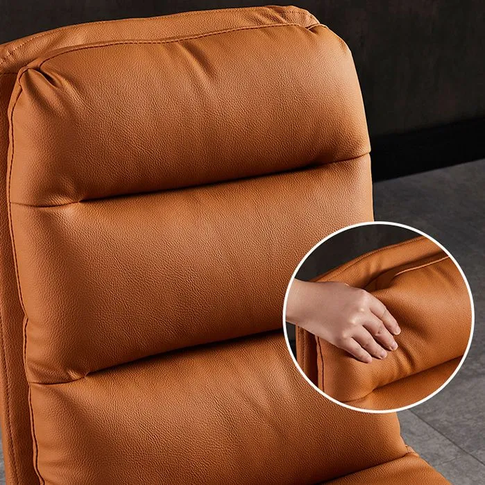 Sedia con schienale massiccio senza braccioli stile minimalista per sedia laterale ecopelle per la casa Clearhalo