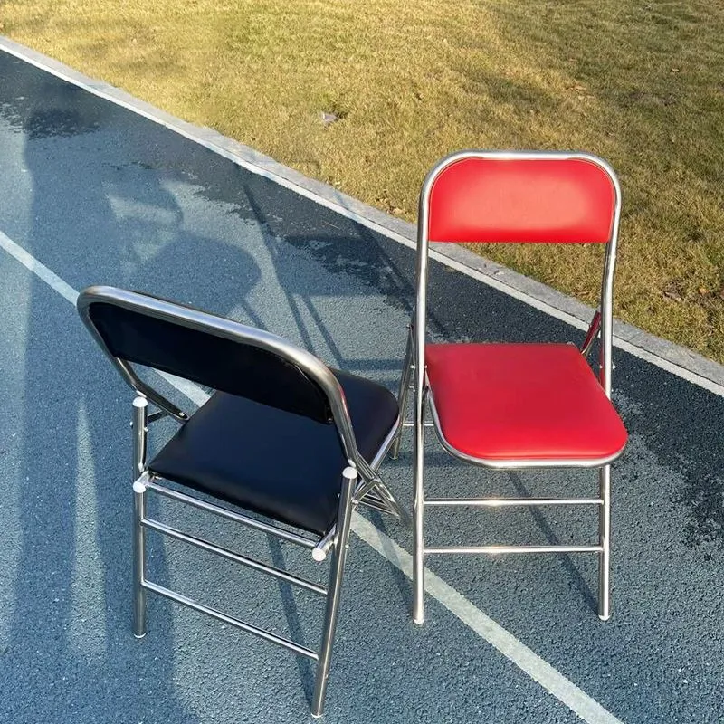 Sedia da conferenza con struttura acciaio inossidabile Sedia con schienale e sedile pelle senza braccioli Clearhalo