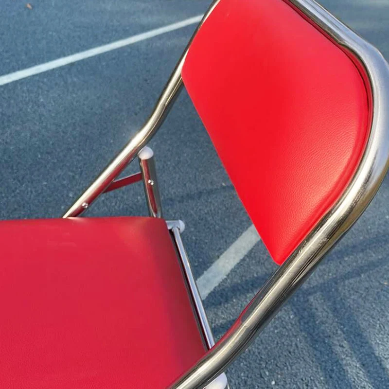 Sedia da conferenza con struttura acciaio inossidabile Sedia con schienale e sedile pelle senza braccioli Clearhalo