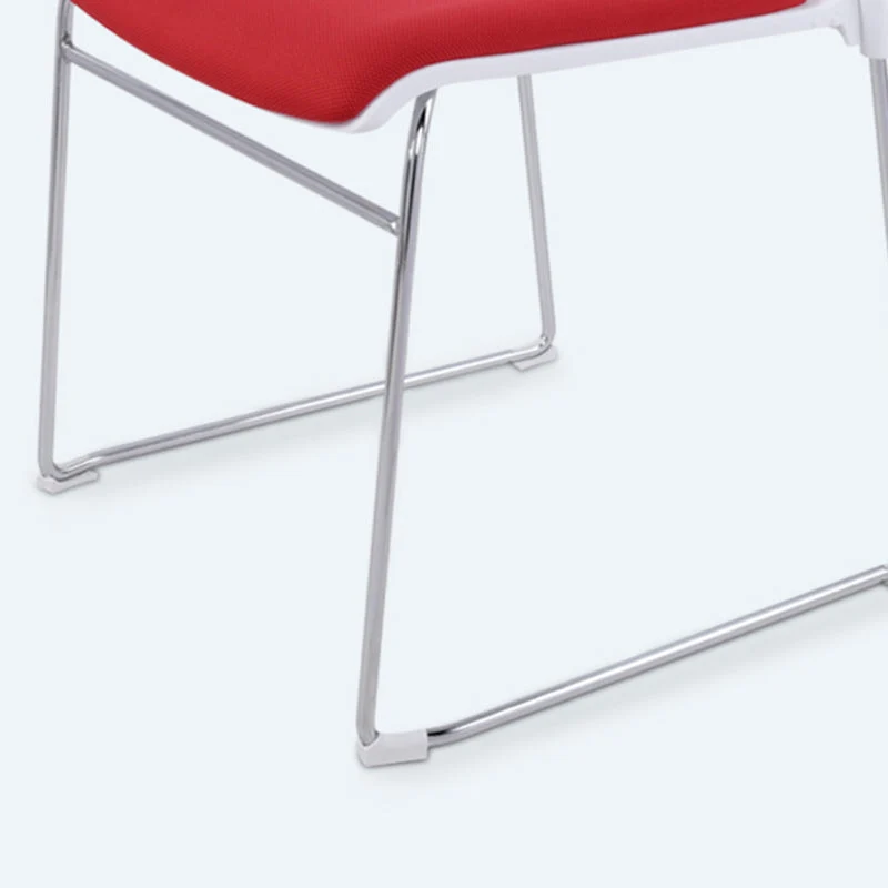 Sedia da conferenza con supporto lombare Sedia senza braccioli con struttura acciaio color argento Clearhalo