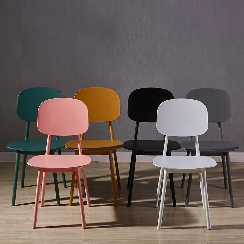 Sedia da conferenza scandinava plastica con finitura opaca, sedia da pranzo con schienale aperto Clearhalo