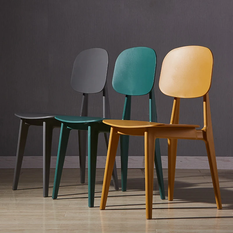 Sedia da conferenza scandinava plastica con finitura opaca, sedia da pranzo con schienale aperto Clearhalo