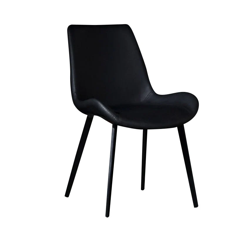 Sedia contemporanea Parsons curva pelle con finitura opaca, senza braccioli, per la casa Clearhalo
