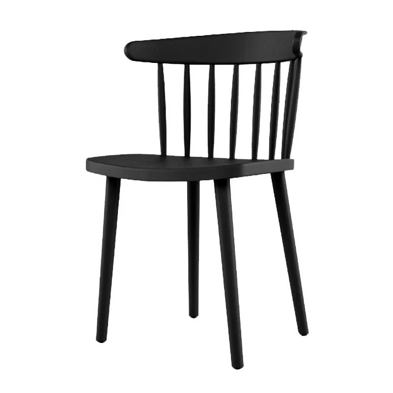 Sedia contemporanea plastica senza braccioli Windsor, sedia laterale posteriore per uso domestico Clearhalo