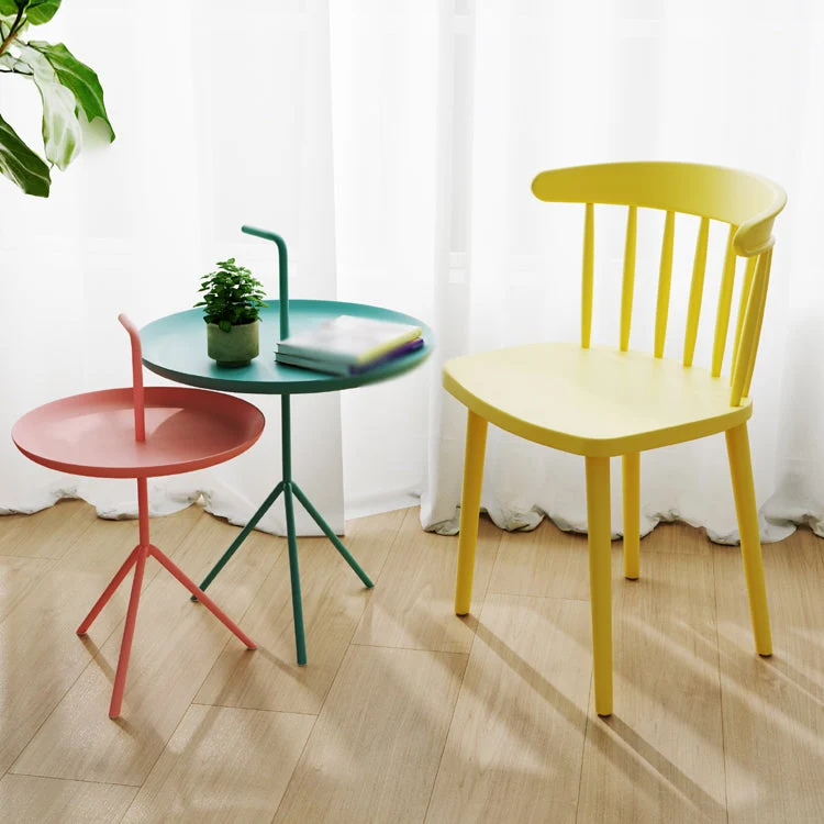 Sedia contemporanea plastica senza braccioli Windsor, sedia laterale posteriore per uso domestico Clearhalo