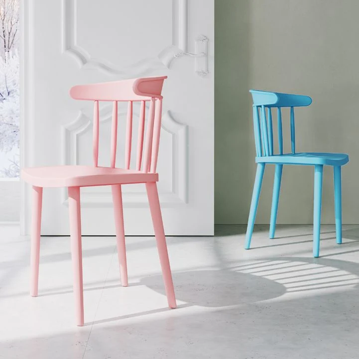 Sedia contemporanea plastica senza braccioli Windsor, sedia laterale posteriore per uso domestico Clearhalo