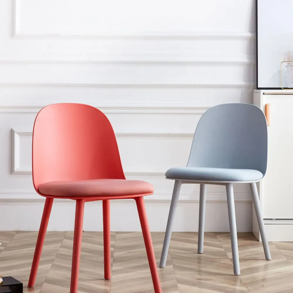 Sedia contemporanea da pranzo, sedie laterali senza braccioli con gambe plastica per cucina Clearhalo