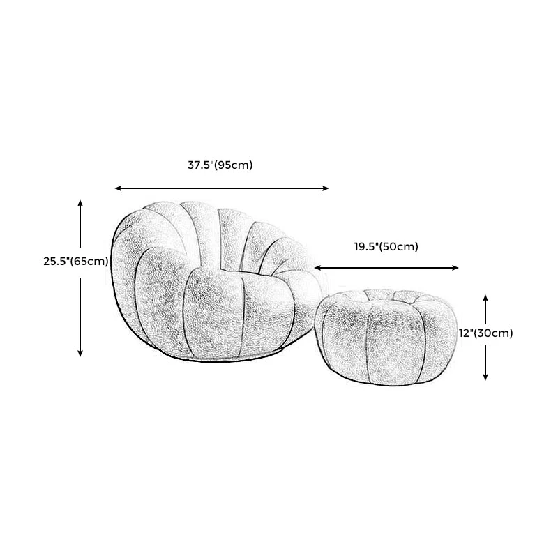 Sedia convertibile ecopelle/pelliccia sintetica 37,4" L x 37,4" L x 25,6" Clearhalo