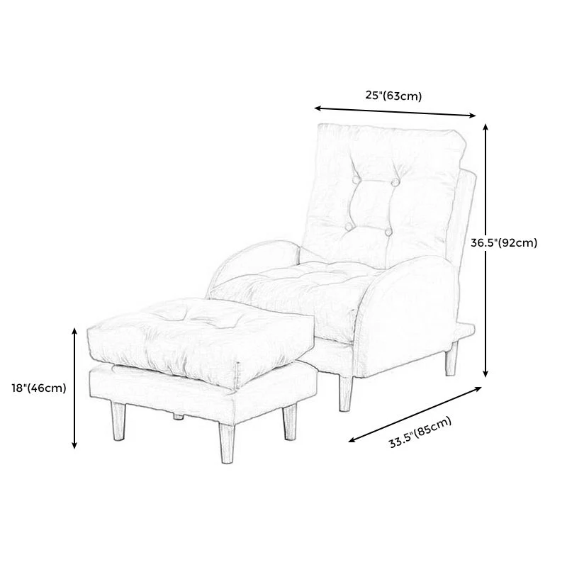 Sedia convertibile lino 24,8" L x 33,4" L x 36,2 " Sedia per soggiorno Clearhalo