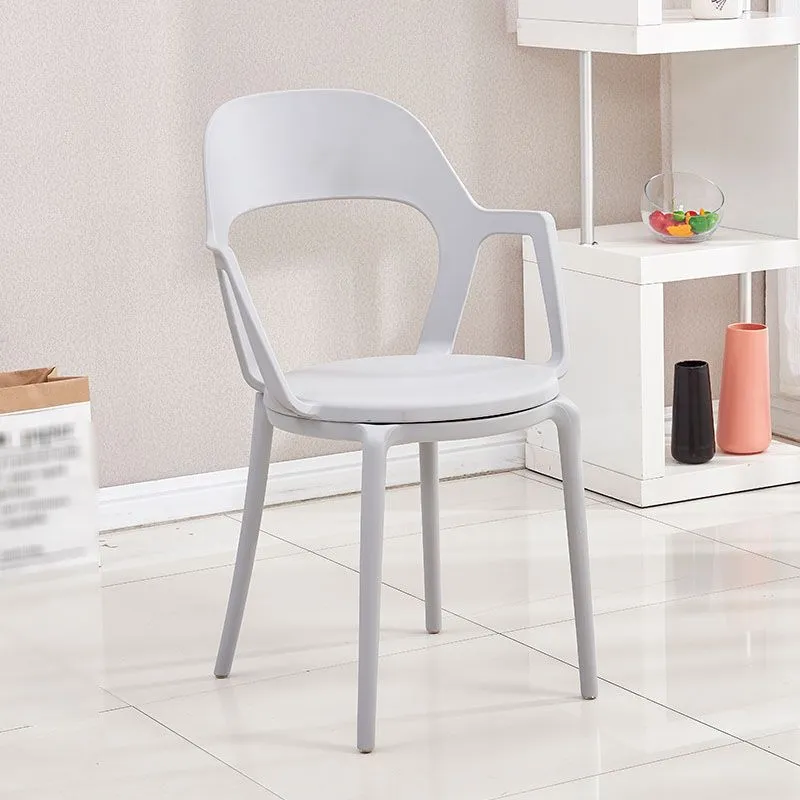 Sedia da cucina contemporanea sedia da pranzo con braccioli e gambe plastica Clearhalo